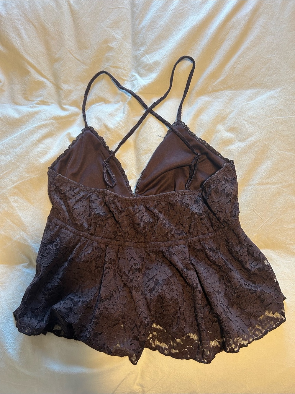 Altar'd State Black Lace V-Neck Camisole with Spaghetti Straps - Picture 2 of 3